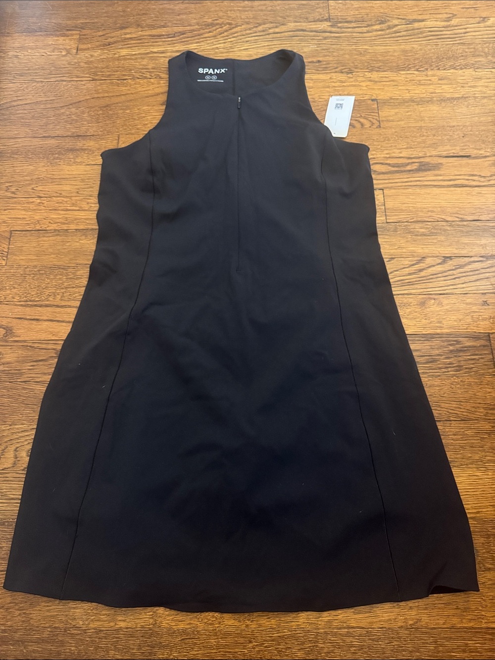 SPANX Black Sleeveless Zip-Front Sheath Dress